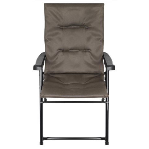 KRZESŁO OGRODOWE SKŁADANE 59X66X45/90CM Z PODUSZKĄ SZARE