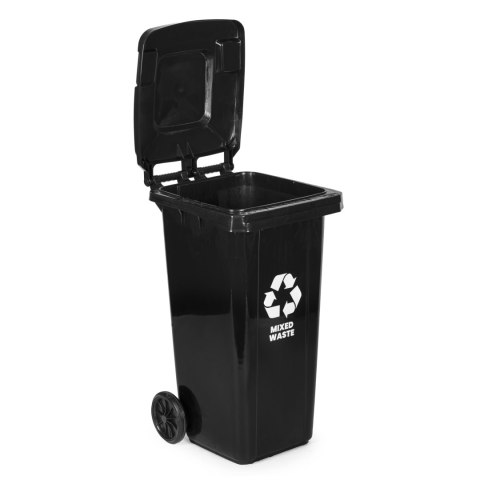 Kosz na śmieci pojemnik 120L kubeł śmietnik czarny odpady zmieszane gumowe koła