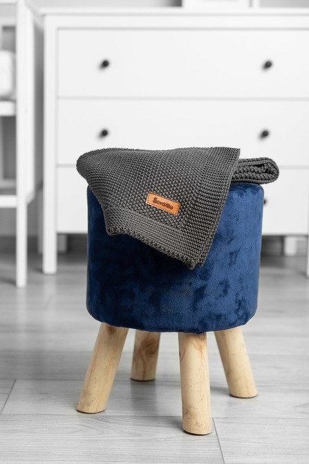 KOC DZIERGANY BAWEŁNA GRAFITOWY 100 X 80