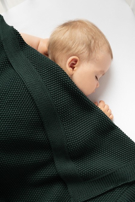 KOC DZIERGANY BAWEŁNA GRAFITOWY 100 X 80