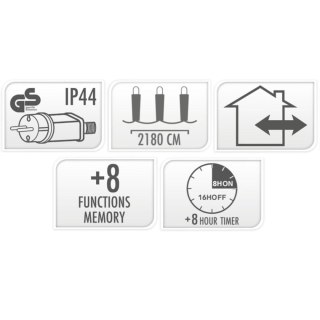 LAMPKI CHOINKOWE ŁAŃCUCH ŚWIETLNY 3000 LED TIMER CIEPŁY BIAŁY
