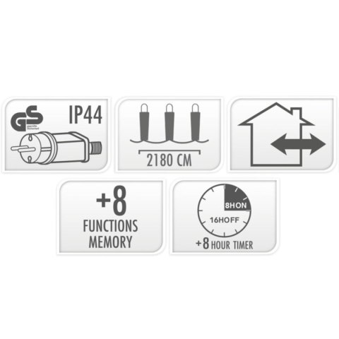 LAMPKI CHOINKOWE ŁAŃCUCH ŚWIETLNY 3000 LED TIMER MULTIKOLOR
