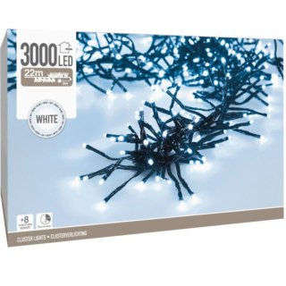 LAMPKI CHOINKOWE ŁAŃCUCH ŚWIETLNY 3000 LED TIMER ZIMNY BIAŁY