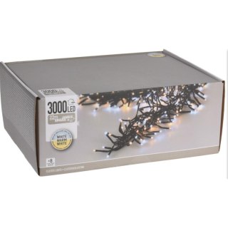 LAMPKI CHOINKOWE ŁAŃCUCH ŚWIETLNY 3000 LED TIMER ZIMNY I CIEPŁY BIAŁY