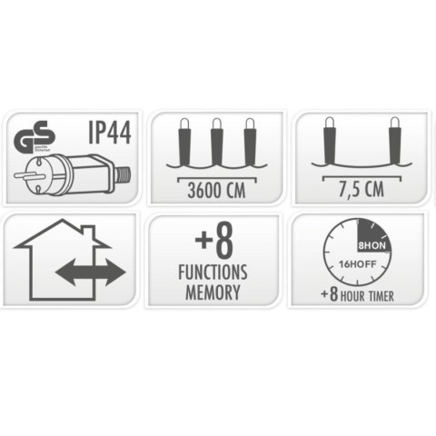 LAMPKI CHOINKOWE ŁAŃCUCH ŚWIETLNY 480 LED TIMER CIEPŁY BIAŁY PRZEŹROCZYSTY PRZEWÓD