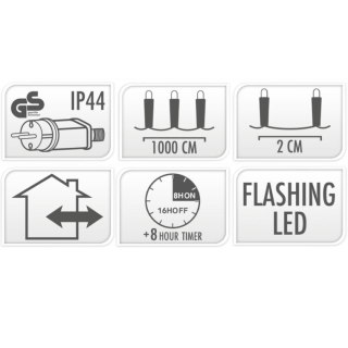 LAMPKI CHOINKOWE ŁAŃCUCH ŚWIETLNY 500 LED FLASH CIEPŁY BIAŁY