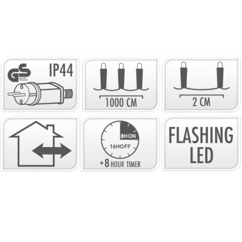 LAMPKI CHOINKOWE ŁAŃCUCH ŚWIETLNY 500 LED FLASH CIEPŁY BIAŁY