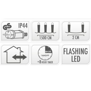 LAMPKI CHOINKOWE ŁAŃCUCH ŚWIETLNY 750 LED FLASH BIAŁE
