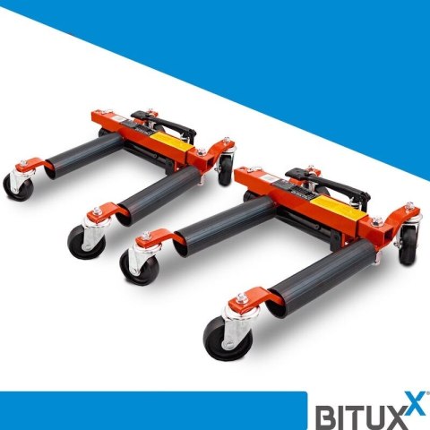 Wózek manewrowy hydrauliczny pod koła 4 sztuki czerwony