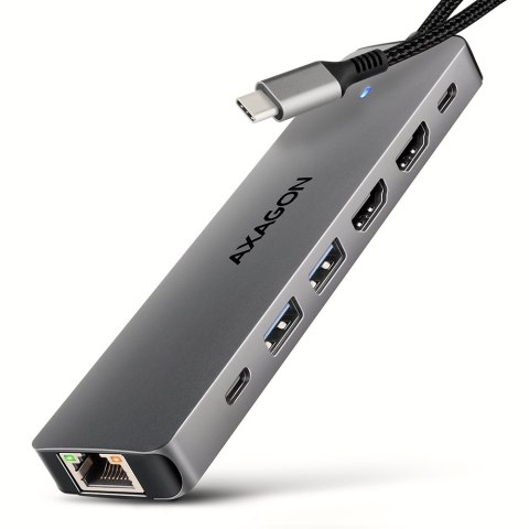 AXAGON USB-C 5Gbps DUAL 4K DISPLAY 7in1 Hub | HMC-7HX2