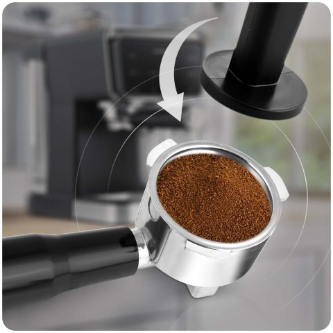 Ekspres do kawy kolbowy spieniacz do mleka 20 bar Berdsen BD-773 czarny