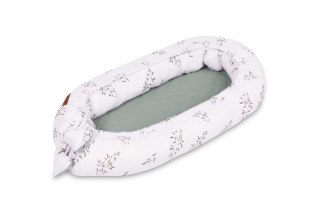 KOKON MUŚLIN GAŁĄZKA ZIELONY 80x45 + PODUSZKA