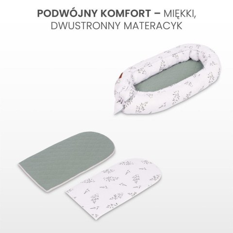 KOKON MUŚLIN GAŁĄZKA ZIELONY 80x45 + PODUSZKA