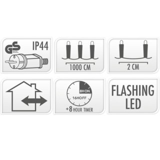 LAMPKI CHOINKOWE ŁAŃCUCH ŚWIETLNY 500 LED FLASH BIAŁE