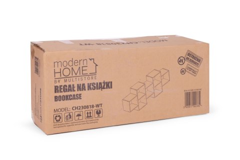 Nowoczesny wiszący regał 8 półek biały ModernHome