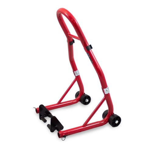 Stojak motocyklowy uchwyt do motoru czerwony stalowy 250 kg regulowany