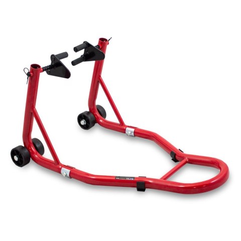 Stojaki motocyklowe na przód i tył czerwone stalowe 250 kg regulowane