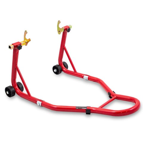 Stojaki motocyklowe na przód i tył czerwone stalowe 250 kg regulowane