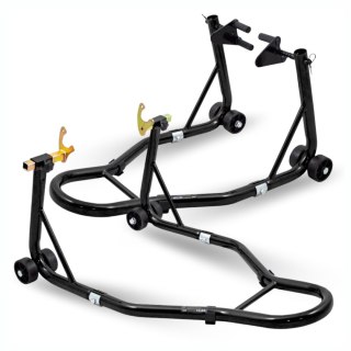 Zestaw stojak motocyklowy przód tył stalowy stabilny regulowany 250 kg