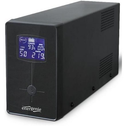 EnerGenie | UPS z USB i wyświetlaczem LCD, Czarny | 850 VA | 220 V