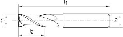 Frez trzpien. SL DIN6527 pelnow.,FIRE2-os.,chwytHB16mm GÜHRING