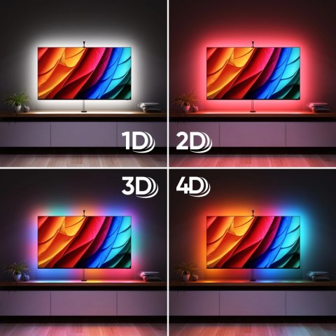 Nanoleaf 4D V2 TV Screen Mirror + Light Strips Kit (for TV & Monitor up to 65'')|24 W|Multicolor RGB