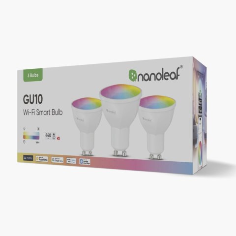 Nanoleaf Essentials Matter Wi-Fi GU10 Smart Bulb RGBCW 3pcs pack|Nanoleaf Essentials Matter Wi-Fi Smart Bulb, 3pcs|GU10|RGBCW