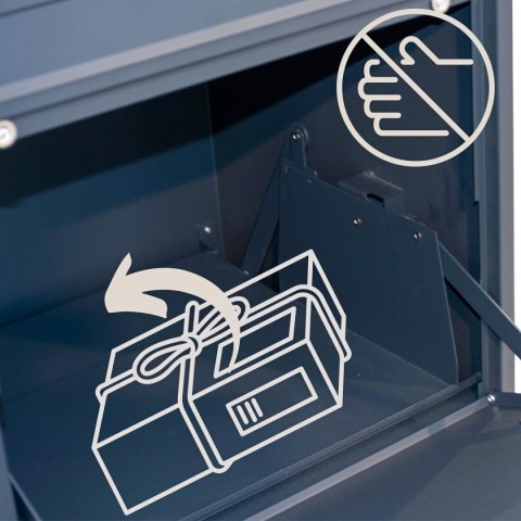 SKRZYNKA NA PRZESYŁKI KURIERSKIE LISTY 2W1 STOJĄCA 38X41X102CM 1068749