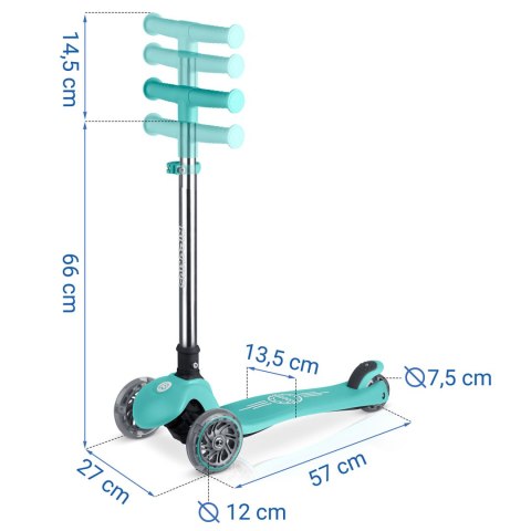 Hulajnoga trójkołowa dla dzieci balansowa świecąca w ciemności Ricokids Glow - turkusowa