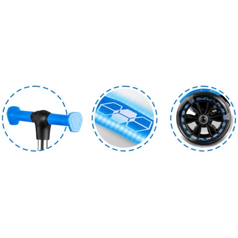 Hulajnoga trójkołowa dla dzieci balansowa świecąca w ciemności Ricokids Jelly - niebieska