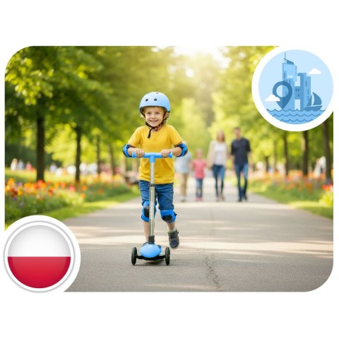 Hulajnoga trójkołowa dla dzieci balansowa świecąca w ciemności Ricokids Jelly - niebieska