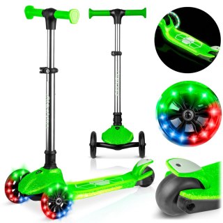 Hulajnoga trójkołowa dla dzieci balansowa świecąca w ciemności Ricokids Jelly - zielona