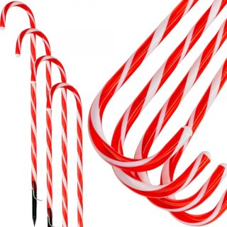 LAMPA NAZIEMNA LASKA CUKROWA NA BATERIE 8 LED 74 CM ZESTAW 4 SZT