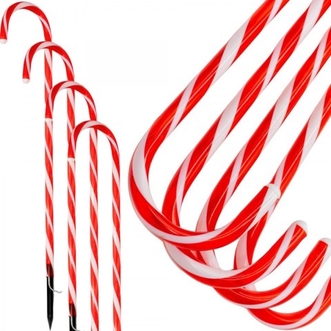 LAMPA NAZIEMNA LASKA CUKROWA NA BATERIE 8 LED 74 CM ZESTAW 4 SZT