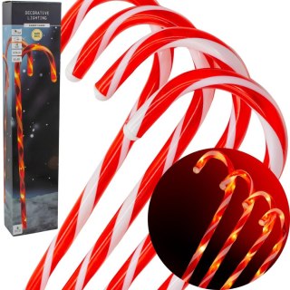 LAMPA NAZIEMNA LASKA CUKROWA NA BATERIE 8 LED 74 CM ZESTAW 4 SZT