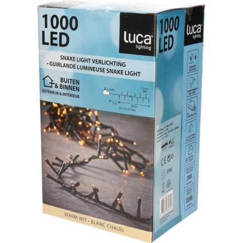 LAMPKI CHOINKOWE ŁAŃCUCH ŚWIETLNY 1000 LED TIMER CIEPŁY BIAŁY LUCA