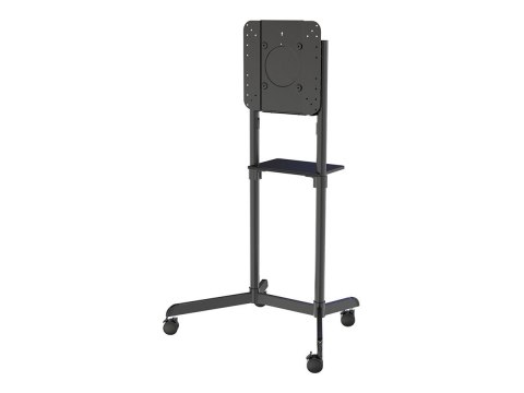 Neomounts NS-M1250BLACK TV trolley - 37-70" - max 70 kg - VESA 200x200-600x400 - 90° rotatable - incl. hardware shelf - black