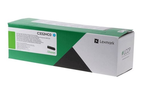 Oryginalny Toner Cyan Lexmark C3326 (C332HC0)