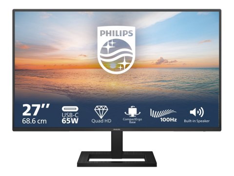 Philips 27E1N1600AE/00 | 27 " | IPS | 16:9 | 100 Hz | 4 ms | 2560 x 1440 pikseli | 350 cd/m² | Porty HDMI w ilości 1 | Gwarancja