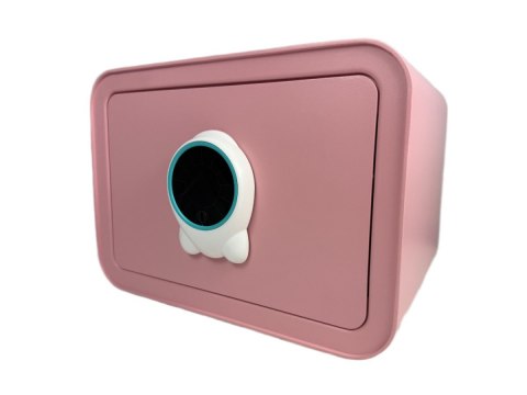 Różowy sejf biurowy domowy na kod i klucz