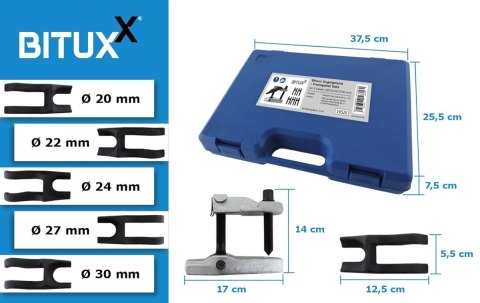 Zestaw ściągaczy do demontażu sworzni kulowych 7 elementów