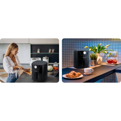 Frytkownica beztłuszczowa Air fryer Berdsen BD-654 czarna Frytkownica beztłuszczowa Air fryer Berdsen BD-654 czarna