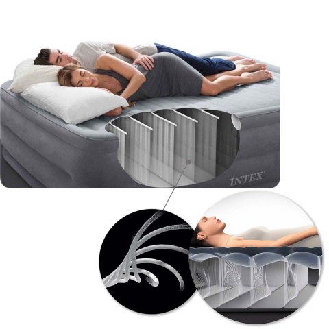 Materac dmuchany 191x137x25 cm z pompką tłokową INTEX 664108 Materac dmuchany 191x137x25 cm z pompką tłokową INTEX 664108