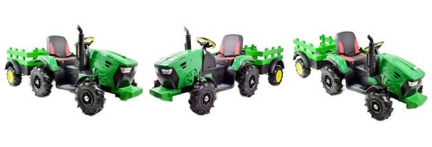 MEGA TRAKTOR Z PRZYCZEPĄ, KOŁA POMPOWANE, MIĘKKIE SIEDZENIE, PILOT, NOWOCZESNY PANEL, FUNKCJA BUJANIA/TT990D