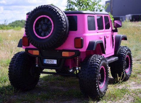 OLBRZYMI JEEP NA AKUMULATOR SPEED, SUPER RÓŻ, MIĘKKIE KOŁA, SIEDZENIE, APLIKACJA/DLS-X15A
