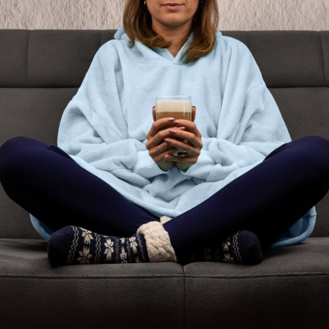 Bluzair Bluza Koc Hoodie Oversize Polska Błękitny