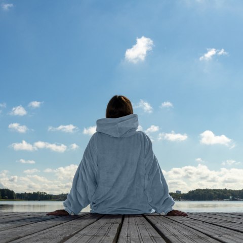 Bluzair Bluza Koc Hoodie Oversize Polska Błękitny