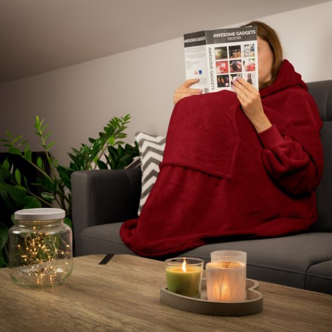 Bluzair Bluza Koc Hoodie Oversize Polska Bordowy