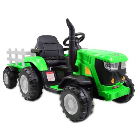 MEGA TRAKTOR NA AKUMULATOR Z PRZYCZEPĄ. MIĘKKIE SIEDZENIE, MIEKKIE KOŁA PILOT, /HL3388