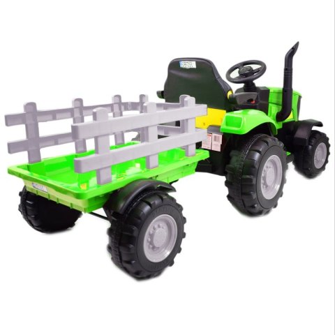 MEGA TRAKTOR NA AKUMULATOR Z PRZYCZEPĄ. MIĘKKIE SIEDZENIE, MIEKKIE KOŁA PILOT, /HL3388